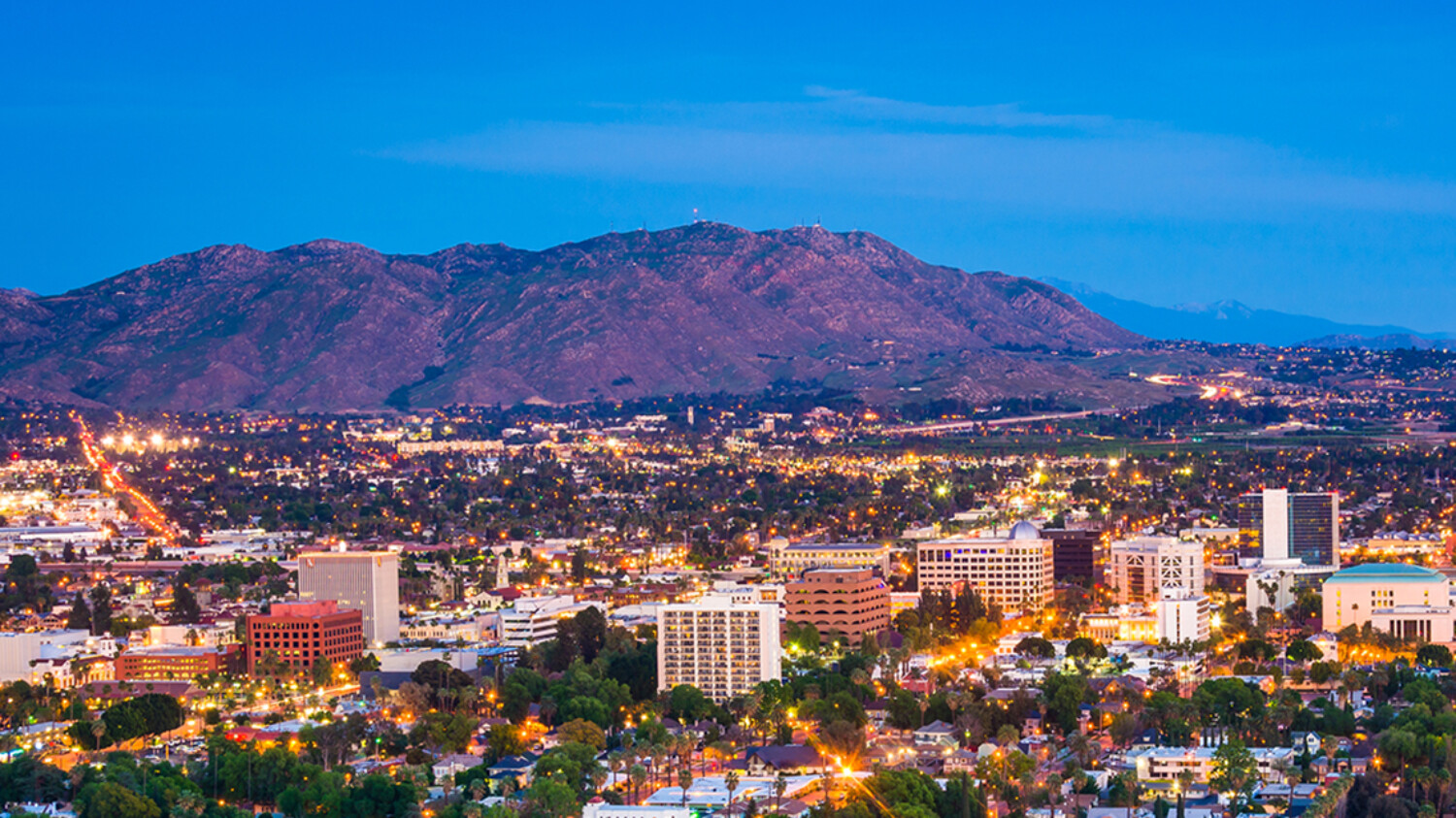 Twilight view of the city of Riverside, from Mount Rubidoux Park, in Riverside, California.; Shutterstock ID 261013616